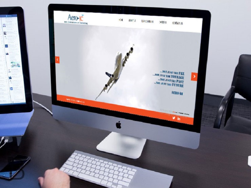 aero-ic render infotech, web design, logo
